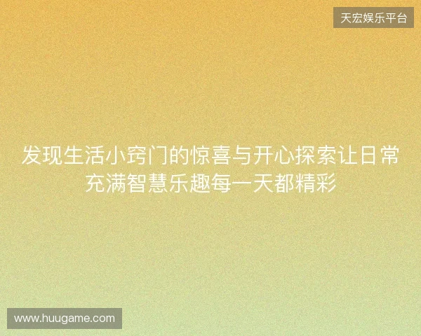 发现生活小窍门的惊喜与开心探索让日常充满智慧乐趣每一天都精彩